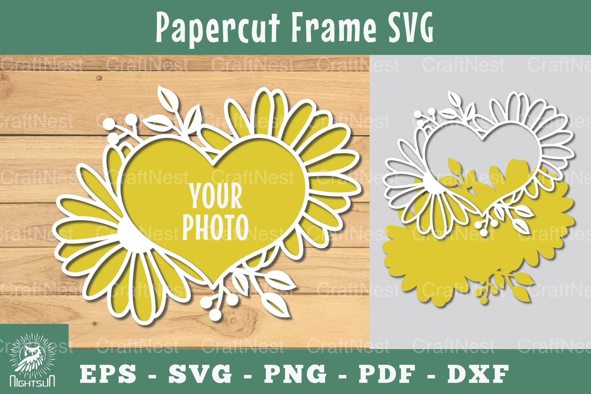 Papercur Frame Floral Heart Papercut Frame Clipart Bundle