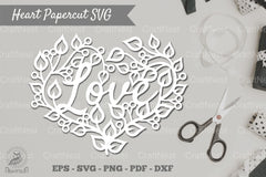 Floral Heart Papercut SVG Bundle - CraftNest - Digital Crafting and Art