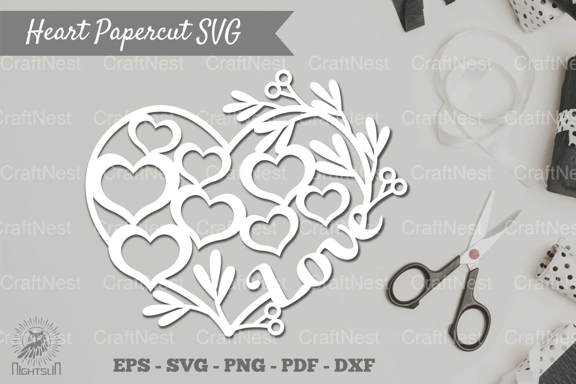 Floral Heart Papercut SVG Bundle - CraftNest - Digital Crafting and Art