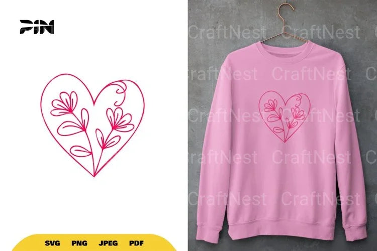 Floral Heart SVG Bundle - CraftNest - Digital Crafting and Art