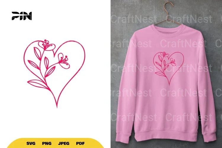 Floral Heart SVG Bundle - CraftNest - Digital Crafting and Art