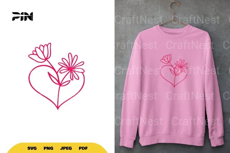 Floral Heart SVG Bundle - CraftNest - Digital Crafting and Art
