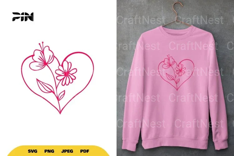 Floral Heart SVG Bundle - CraftNest - Digital Crafting and Art