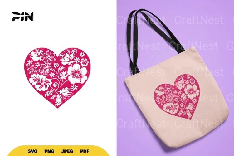 Floral Heart SVG Bundle Clipart - CraftNest - Digital Crafting and Art