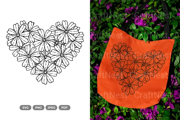 Floral Heart Wedding Invitation Clipart Bundle - CraftNest - Digital Crafting and Art