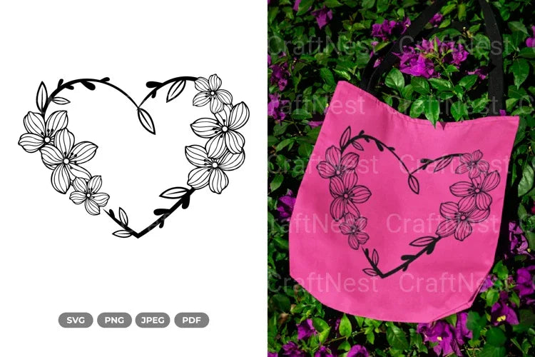 Floral Heart Wedding Invitation SVG Bundle - CraftNest - Digital Crafting and Art