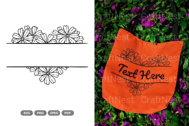 Floral Heart Split Border Wedding Invitation Clipart Bundle - CraftNest - Digital Crafting and Art