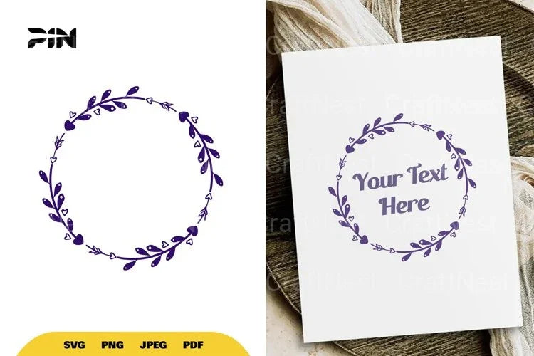 Floral Heart Wreath SVG Bundle - CraftNest - Digital Crafting and Art