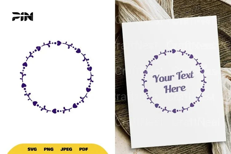 Floral Heart Wreath SVG Bundle - CraftNest - Digital Crafting and Art