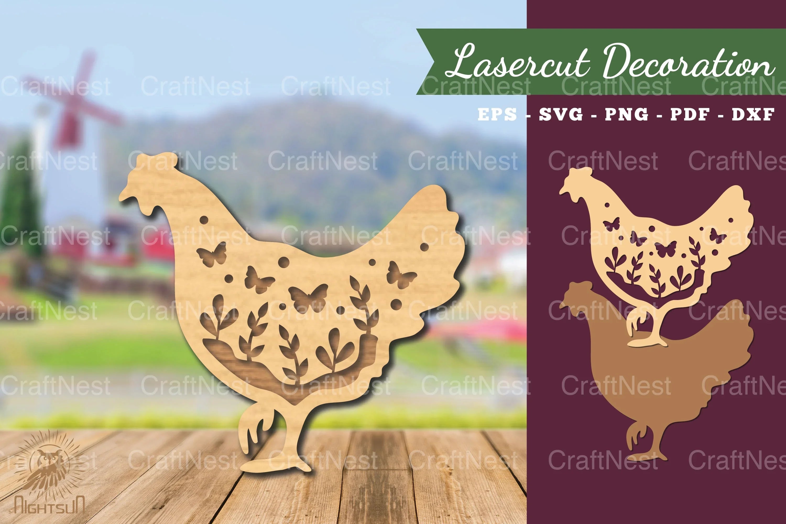 Floral Hen Laser Cut Decoration Clipart Bundle - CraftNest - Digital Crafting and Art