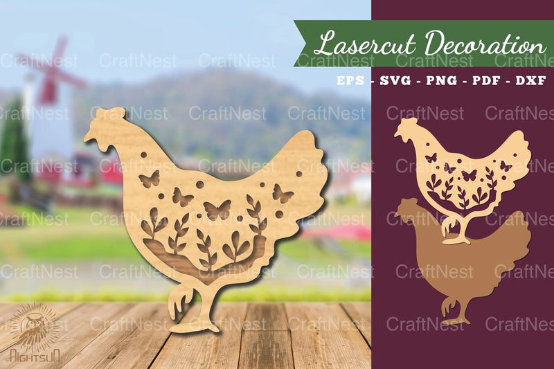 Floral Hen Laser Cut Decoration Clipart Bundle - CraftNest - Digital Crafting and Art