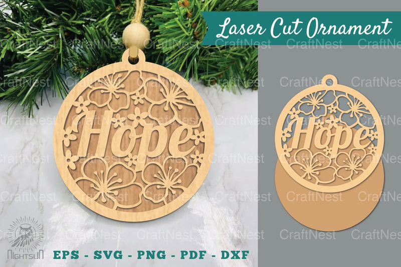 Floral Hope Laser Cut Ornament Clipart Bundle - CraftNest - Digital Crafting and Art