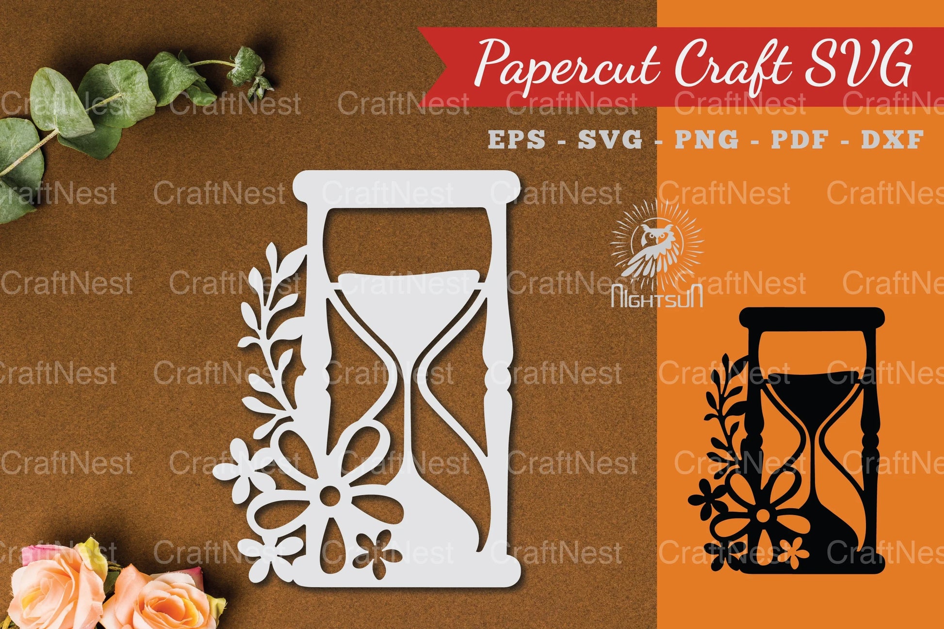 Floral Hourglass Paper Cut SVG Bundle - CraftNest - Digital Crafting and Art