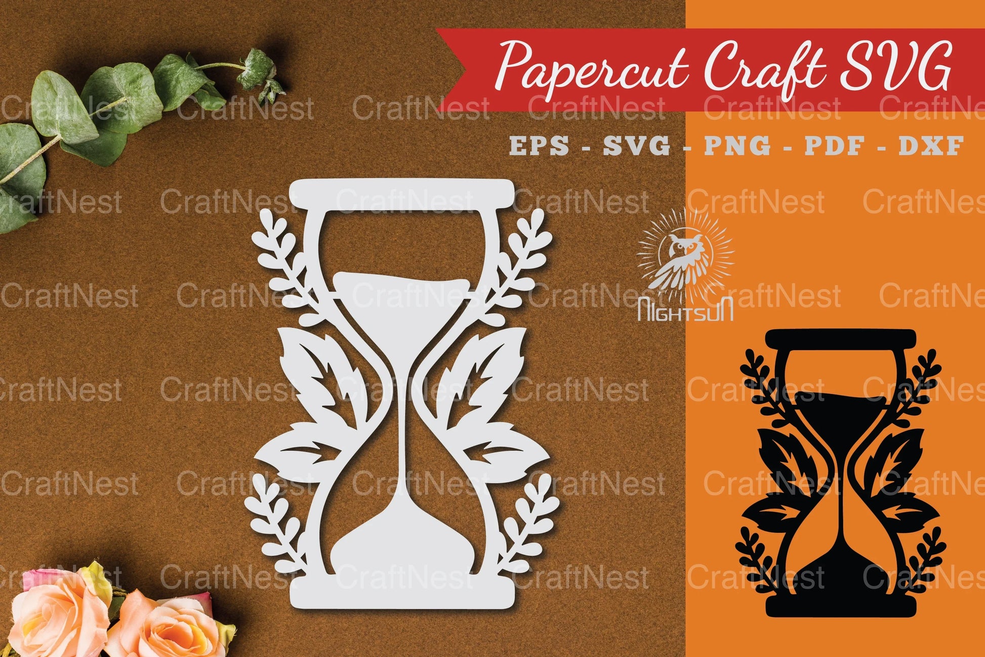 Floral Hourglass Paper Cut Clipart Bundle - CraftNest - Digital Crafting and Art