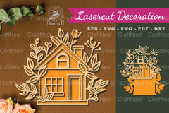 Floral House Laser Cut Decoration Clipart Bundle - CraftNest - Digital Crafting and Art