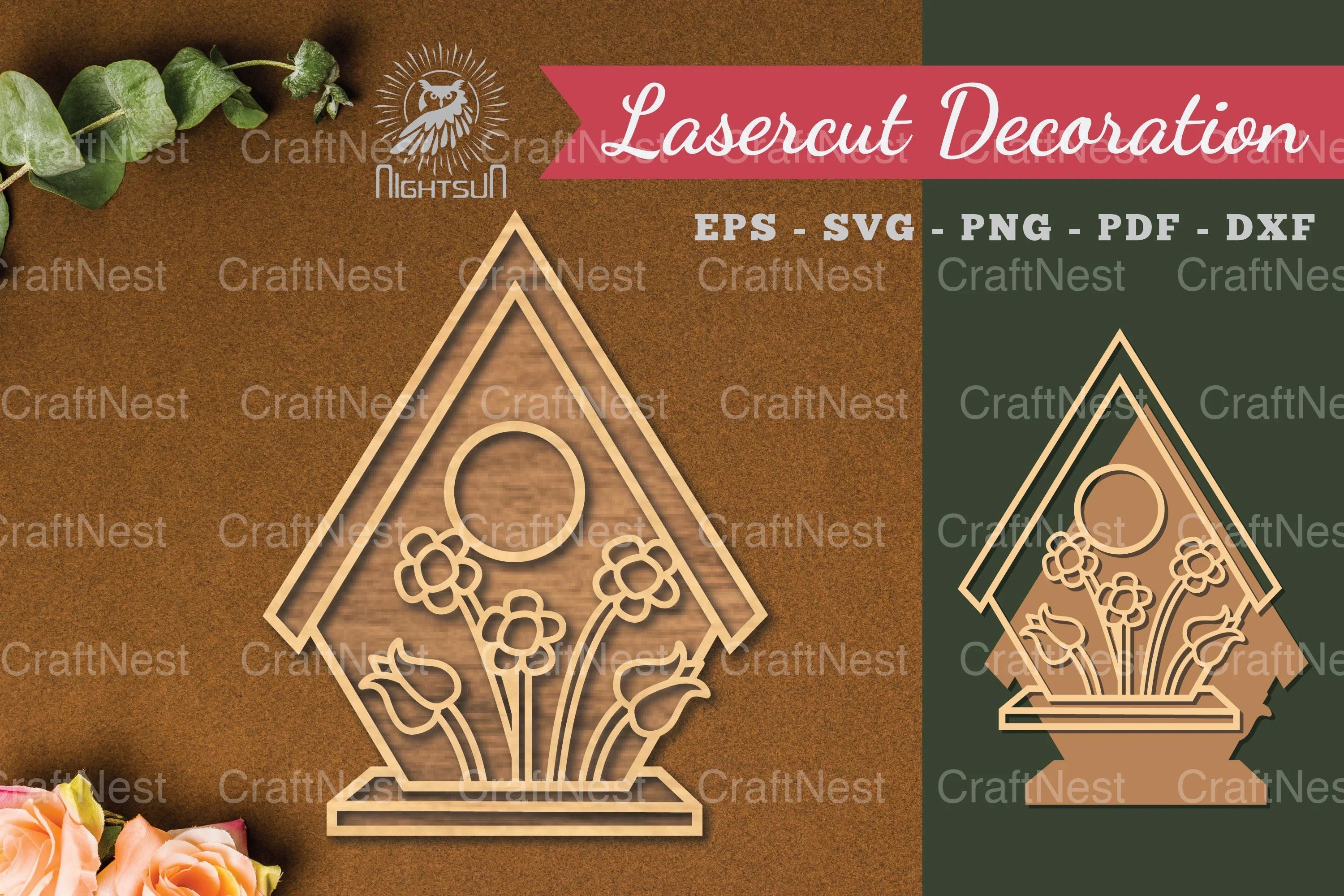 Floral House Laser Cut Decoration Clipart Bundle - CraftNest - Digital Crafting and Art