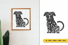 Floral Inside Dog Monogram SVG Bundle - CraftNest - Digital Crafting and Art