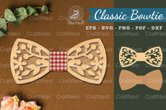 Floral Laser Cut Bowtie Clipart Bundle - CraftNest - Digital Crafting and Art