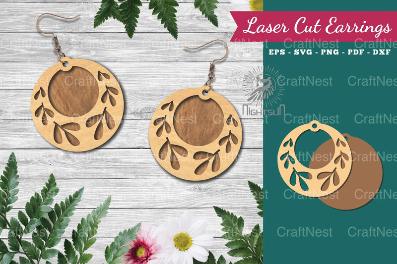Floral Laser Cut Earrings Design Bundle - CraftNest - Digital Crafting and Art