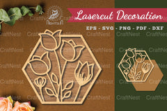 Floral Laser Cut Home Decoration Clipart Bundle - CraftNest - Digital Crafting and Art