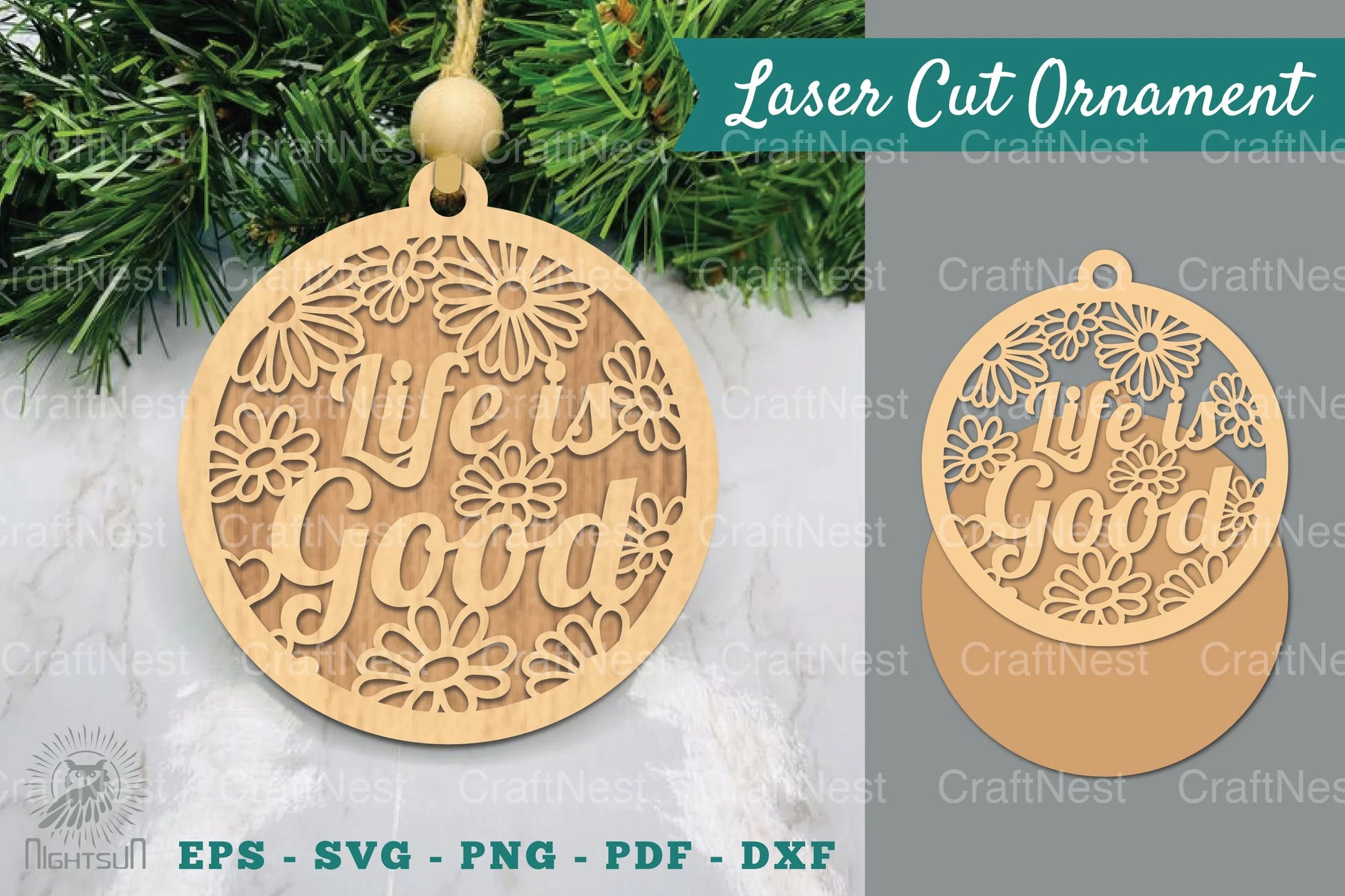 Floral Life is Good Laser Cut Ornament Clipart Bundle - CraftNest - Digital Crafting and Art