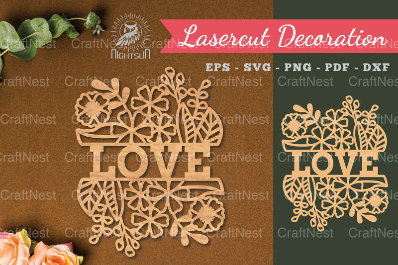 Floral Love Laser Cut Decoration Clipart Bundle - CraftNest - Digital Crafting and Art