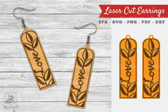 Floral Love Laser Cut Earrings SVG Bundle - CraftNest - Digital Crafting and Art