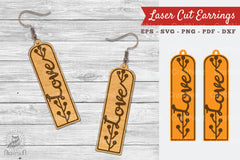 Floral Love Laser Cut Earrings SVG Bundle - CraftNest - Digital Crafting and Art