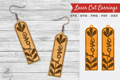 Floral Love Laser Cut Earrings SVG Bundle - CraftNest - Digital Crafting and Art