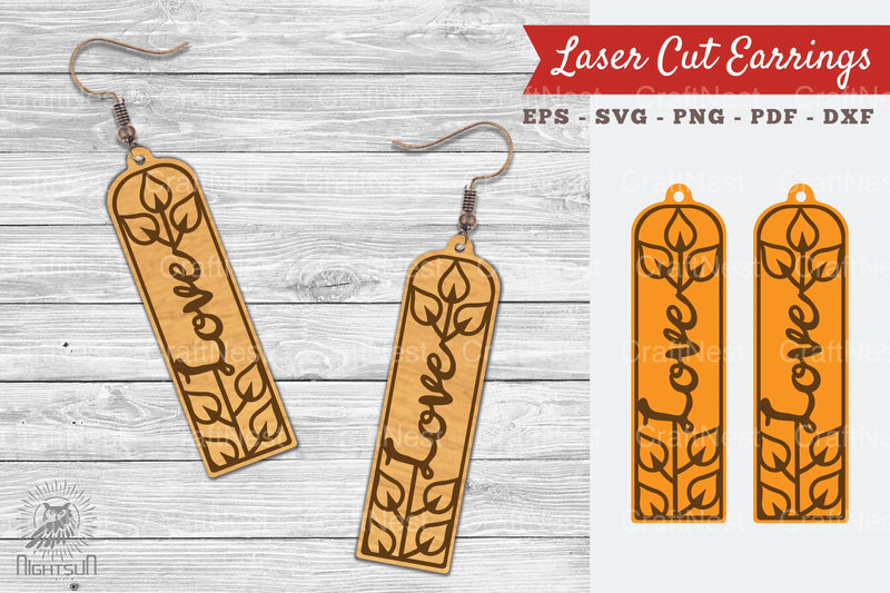 Floral Love Laser Cut Earrings Clipart Bundle - CraftNest - Digital Crafting and Art