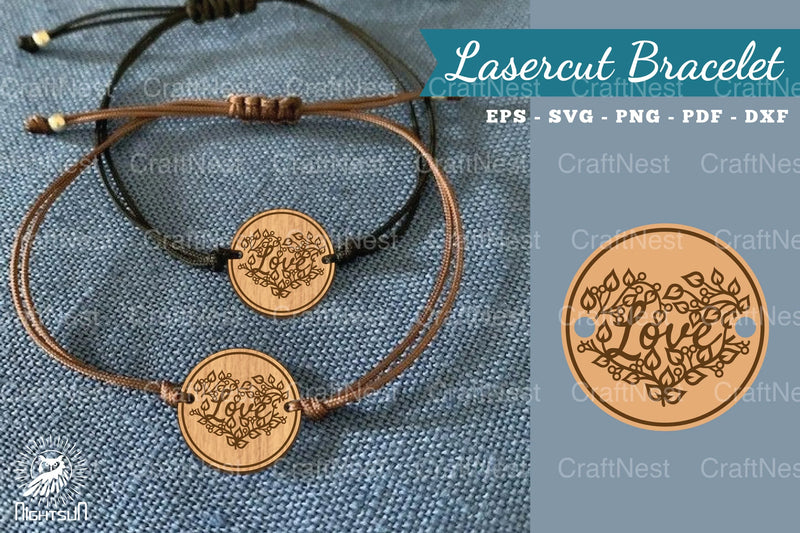 Floral Love Lasercut Bracelet Design Bundle - CraftNest - Digital Crafting and Art