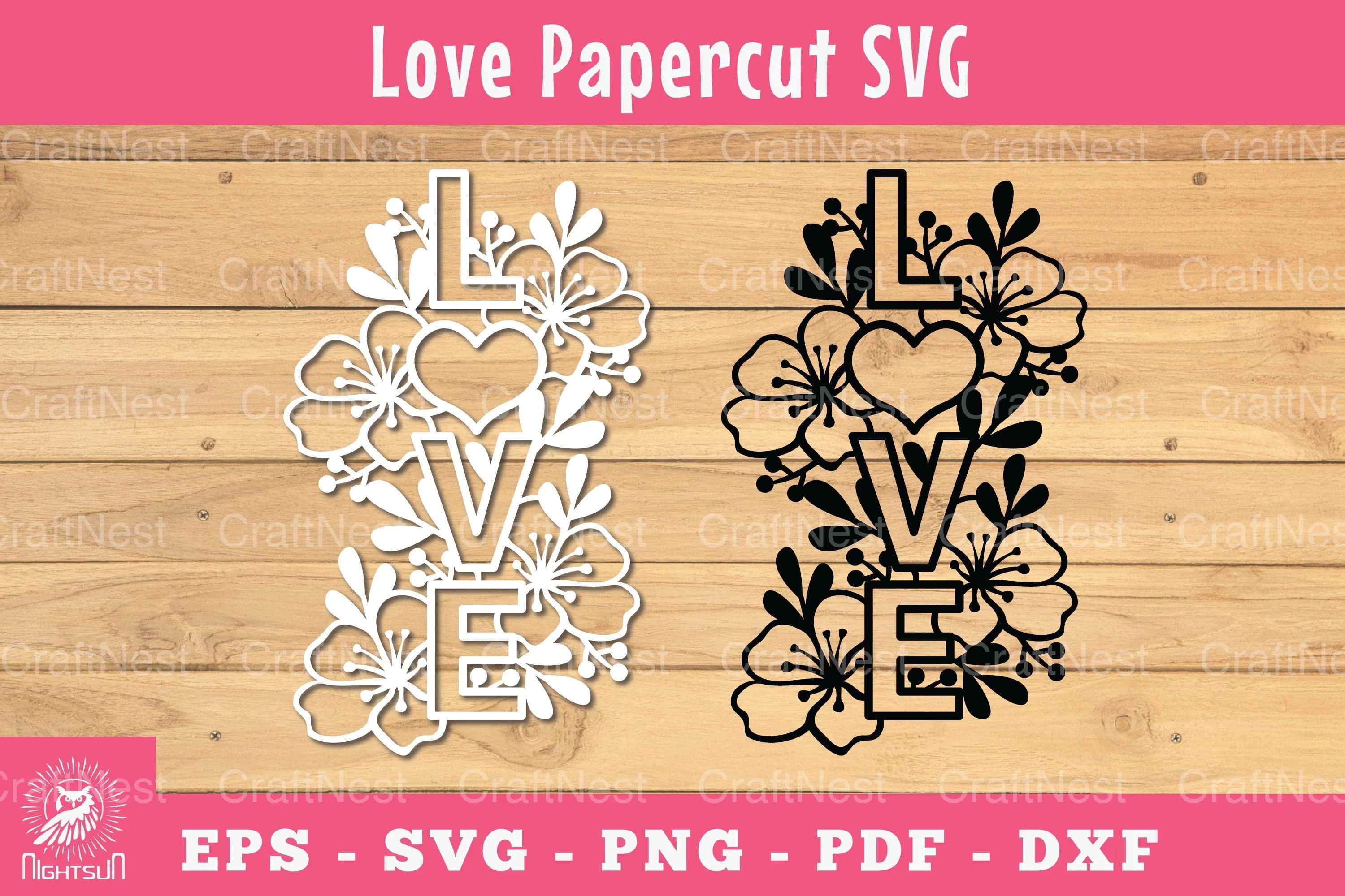 Floral Love Papercut SVG Bundle