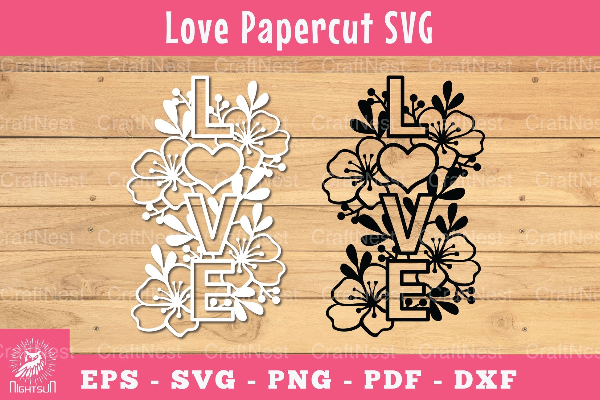 Floral Love Papercut SVG Bundle - CraftNest - Digital Crafting and Art