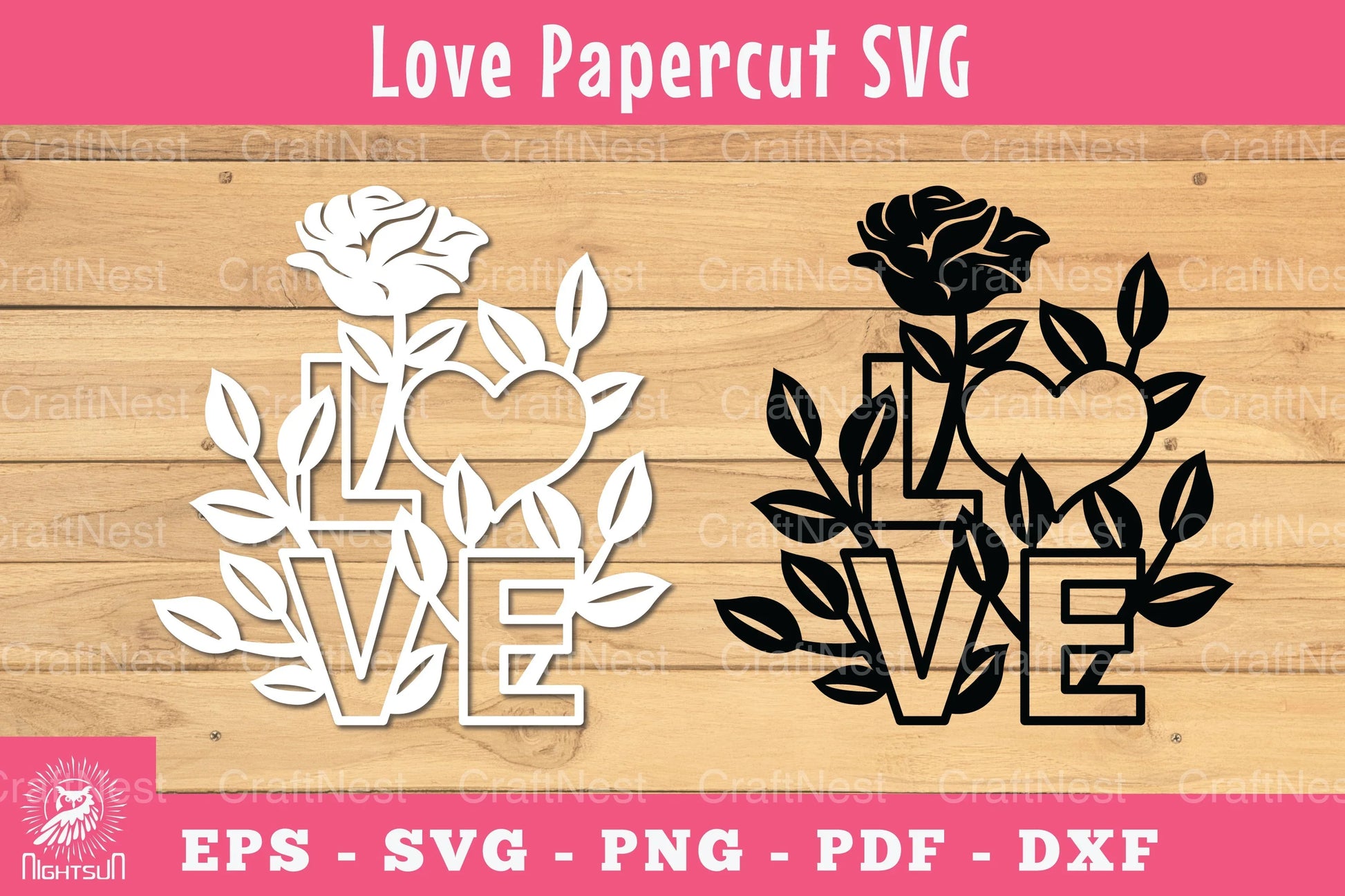 Floral Love Papercut SVG Bundle - CraftNest - Digital Crafting and Art