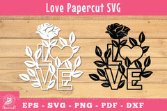 Floral Love Papercut SVG Bundle - CraftNest - Digital Crafting and Art