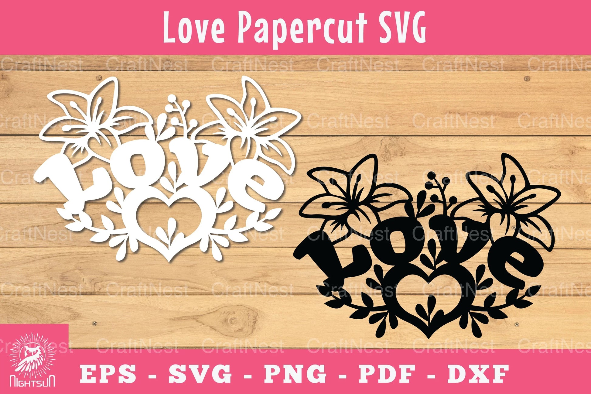 Floral Love Papercut SVG Bundle - CraftNest - Digital Crafting and Art