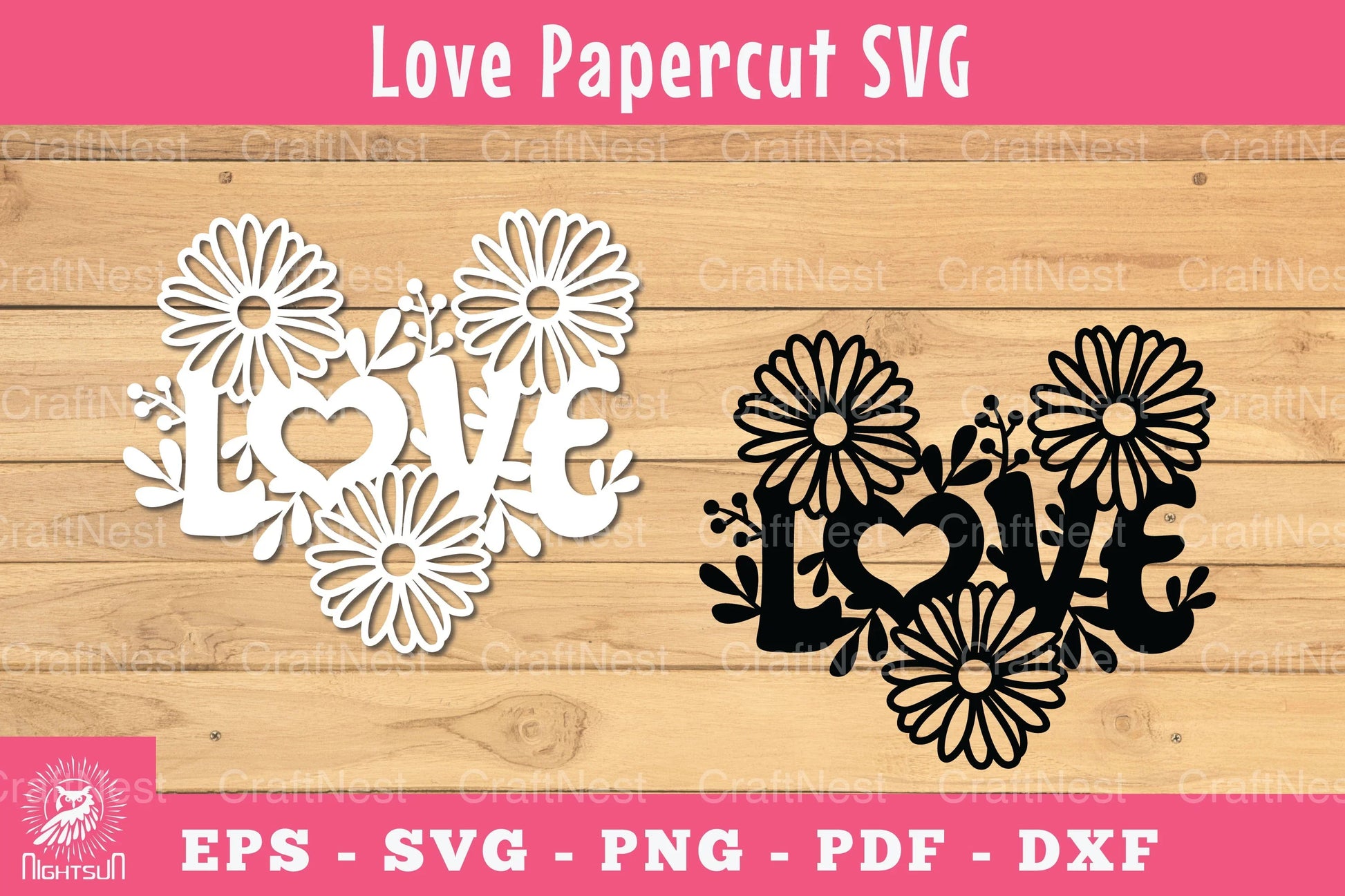 Floral Love Papercut SVG Bundle - CraftNest - Digital Crafting and Art