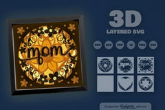 Floral Mom 3D Papercut Shadow Box SVG Bundle - CraftNest - Digital Crafting and Art