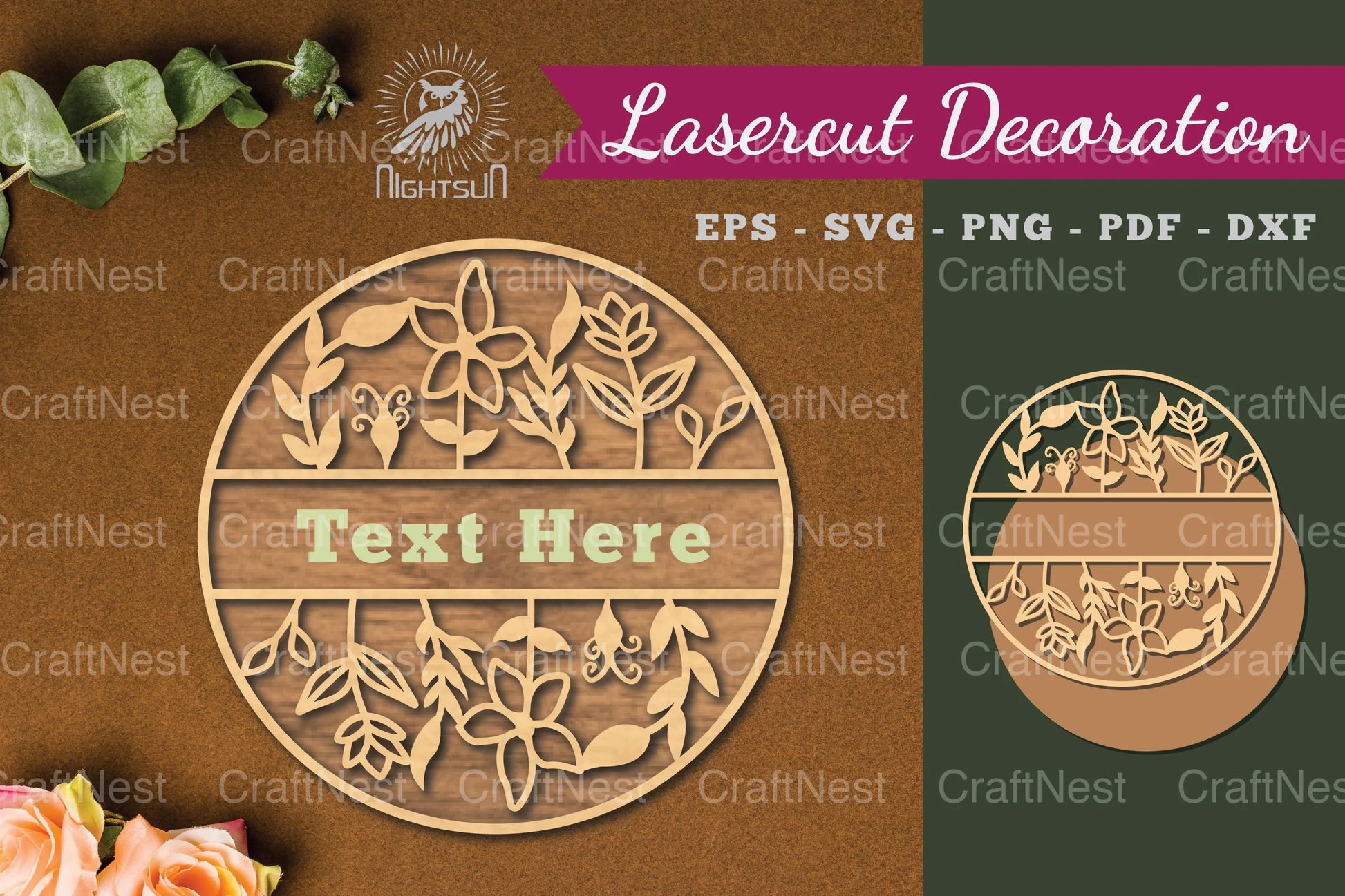 Floral Monogram Laser Cut Sign Bundle - CraftNest - Digital Crafting and Art