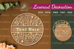 Floral Monogram Laser Cut Sign Bundle - CraftNest - Digital Crafting and Art