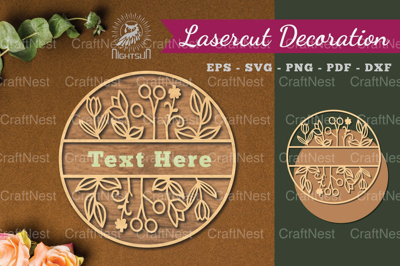 Floral Monogram Laser Cut Sign Bundle - CraftNest - Digital Crafting and Art