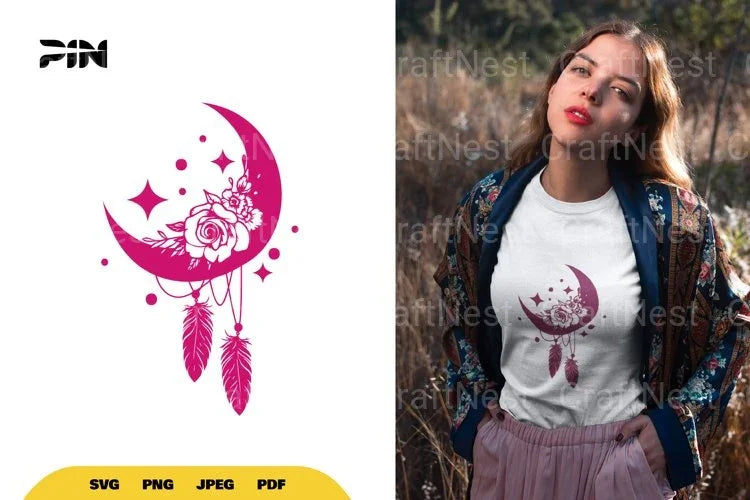 Floral Moon Boho SVG Bundle - CraftNest - Digital Crafting and Art