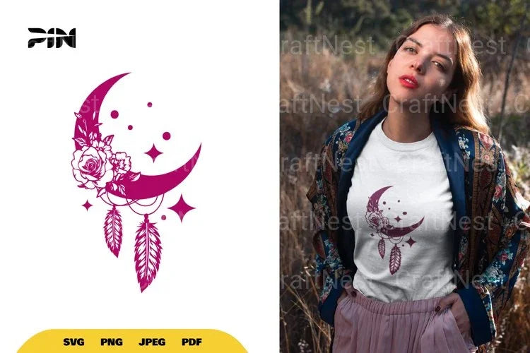 Floral Moon Boho SVG Bundle - CraftNest - Digital Crafting and Art