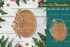 Floral Oval Laser Cut Sign Clipart Bundle - CraftNest - Digital Crafting and Art