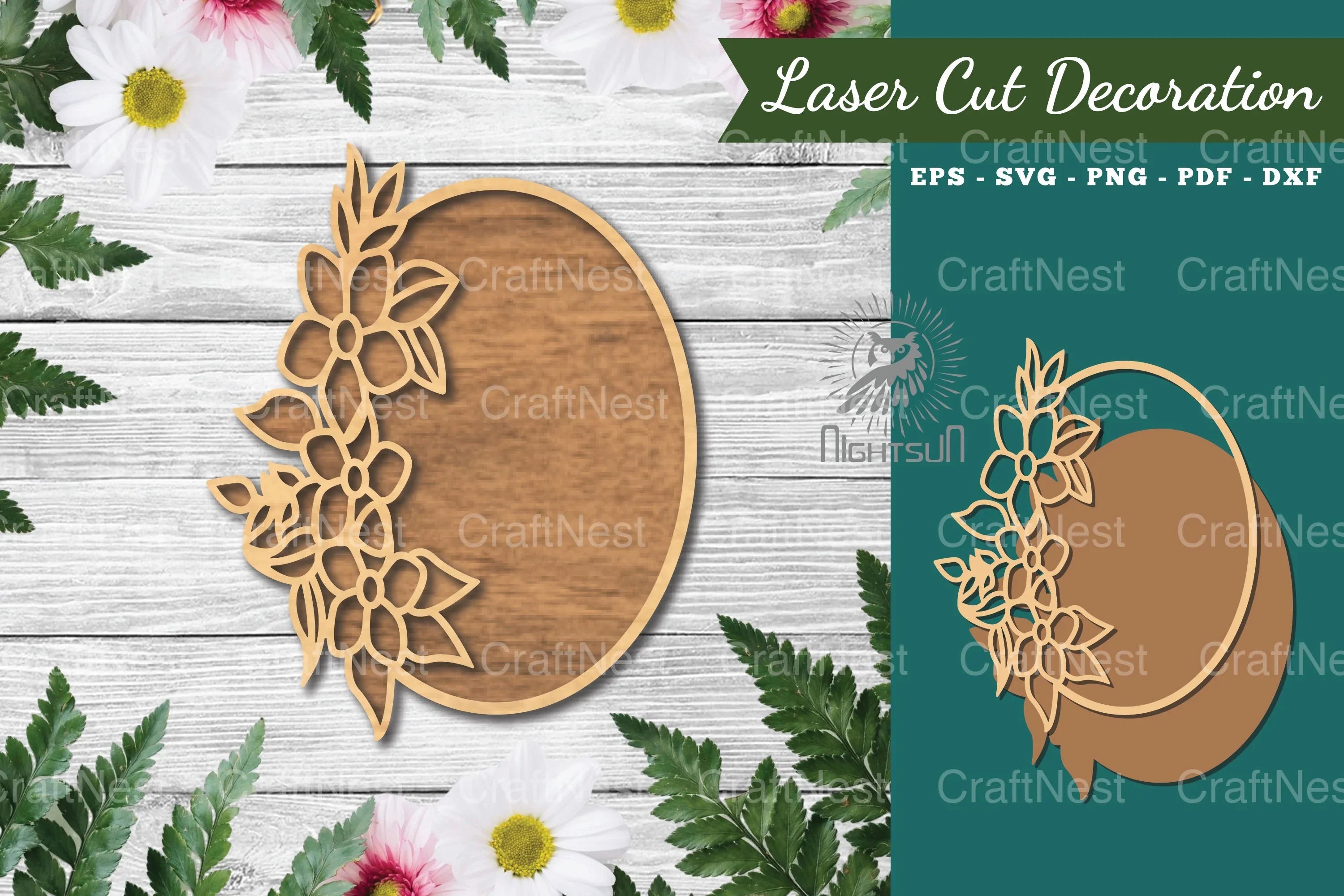 Floral Oval Laser Cut Sign Clipart Bundle - CraftNest - Digital Crafting and Art