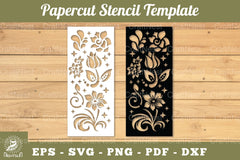Floral Paper Cut Stencil Template Clipart Bundle - CraftNest - Digital Crafting and Art