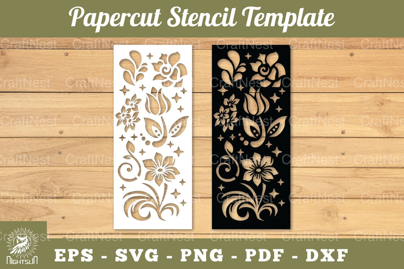 Floral Paper Cut Stencil Template Clipart Bundle - CraftNest - Digital Crafting and Art