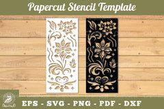 Floral Paper Cut Stencil Template Clipart Bundle - CraftNest - Digital Crafting and Art
