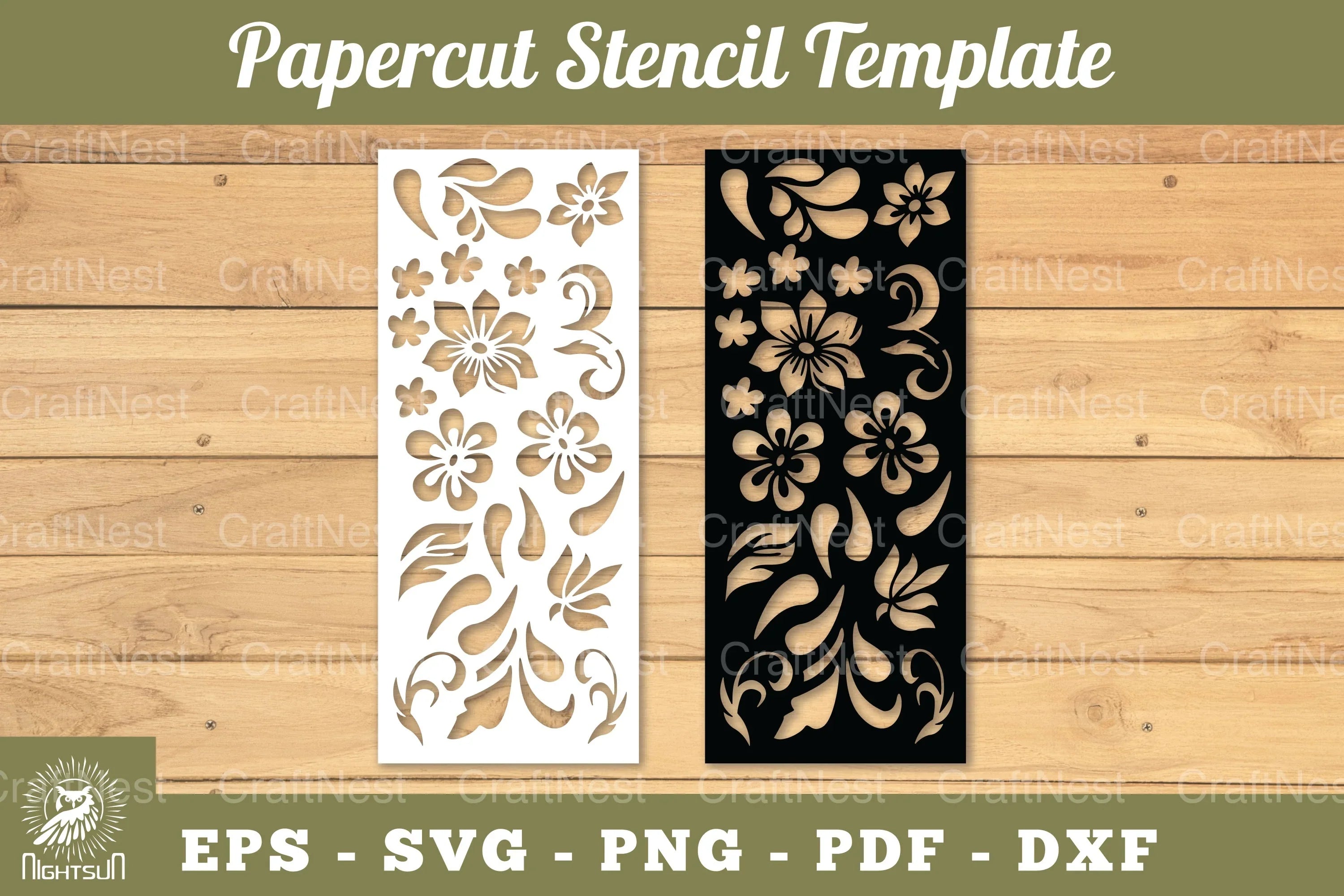 Floral Paper Cut Stencil Template Clipart Bundle - CraftNest - Digital Crafting and Art