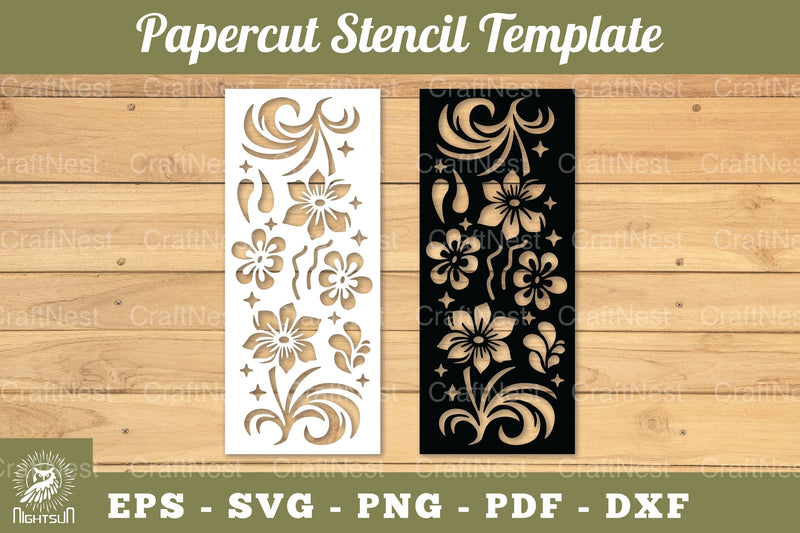 Floral Paper Cut Stencil Template Clipart Bundle - CraftNest - Digital Crafting and Art